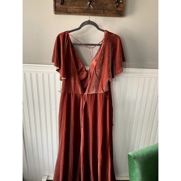 Jenny Yoo Ellis Dress Velvet 14 BHLDN NEW - Picture 5 of 6